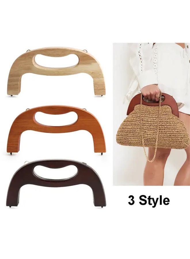 Brown Wooden Bag Purse Frame Handle For DIY Handbag Wallet Making Kit - Image 1
